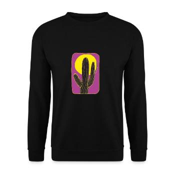 Cactus Mexico at night - Unisex Sweatshirt - black - Front - Alina (178cm) & Michal (187cm)