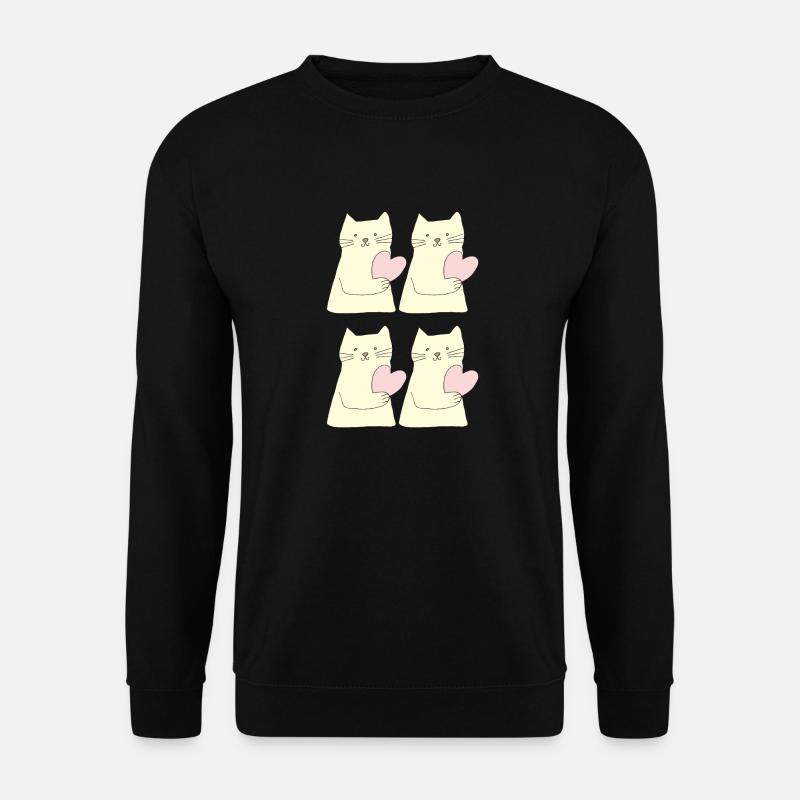 Cat 4fold Heart - Unisex Sweatshirt - black