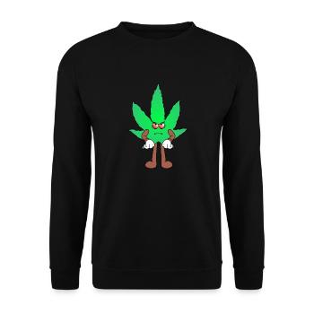 Der Bloom - Weed Cannabis Stoned Hanf Marihuana - Unisex Pullover - Schwarz - Vorne - Alina (178cm) & Michal (187cm)