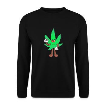 Der Bloom - Weed Cannabis Stoned Hanf Marihuana - Unisex Pullover - Schwarz - Vorne - Alina (178cm) & Michal (187cm)