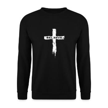 Croire Chrétiens Jésus Croix - Sweat-shirt Unisexe - noir - Devant - Alina (178cm) & Michal (187cm)