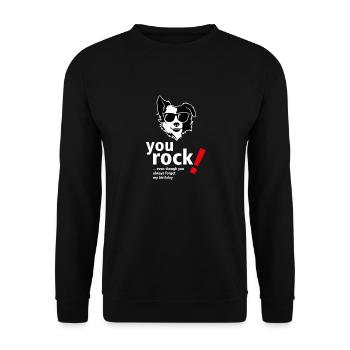 You Rock T-Shirt - Citations amusantes pour les couples - Sweat-shirt Unisexe - noir - Devant - Alina (178cm) & Michal (187cm)