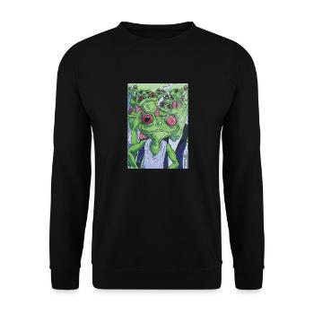 Équipe Grenouille, Équipe Marié, Enterrement de vie de garçon - Sweat-shirt Unisexe - noir - Devant - Alina (178cm) & Michal (187cm)