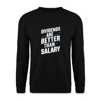Dividends instead of salary - Unisex Sweatshirt - black - Front - Alina (178cm) & Michal (187cm)