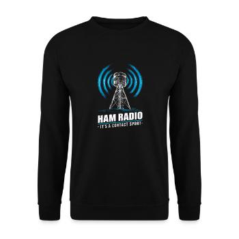 Ham Radio – Contact is everything! - Unisex Sweatshirt - black - Front - Alina (178cm) & Michal (187cm)