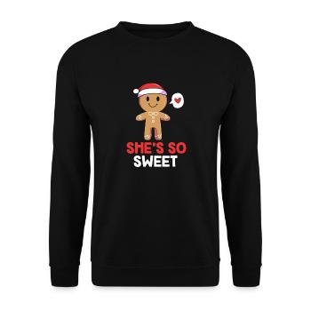 bonhomme en pain d’épice Coeur en pain d’épice Snacking en pain d’épice - Sweat-shirt Unisexe - noir - Devant - Alina (178cm) & Michal (187cm)