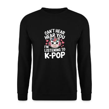 K-Pop Music Korean Pop - Unisex Sweatshirt - black - Front - Alina (178cm) & Michal (187cm)