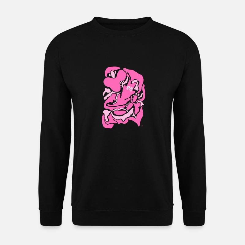 Abstract Pink Cat - Unisex Sweatshirt - black