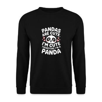 Panda Ours Panda Animal Pandas - Sweat-shirt Unisexe - noir - Devant - Alina (178cm) & Michal (187cm)