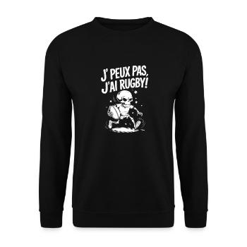 J' peux pas j'ai Rugby ! - Sweat-shirt Unisexe - noir - Devant - Alina (178cm) & Michal (187cm)