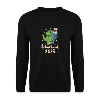 Écolier 2025 Dino avec cône de sucre - Sweat-shirt Unisexe - noir - Devant - Alina (178cm) & Michal (187cm)