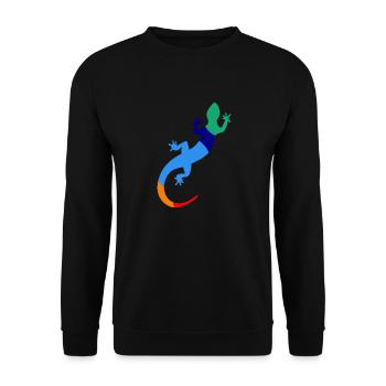 Happy Gecko - Unisex Sweatshirt - black - Front - Alina (178cm) & Michal (187cm)