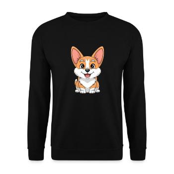 corgi - Unisex Sweatshirt - black - Front - Alina (178cm) & Michal (187cm)