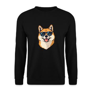 Shiba Inu avec lunettes de soleil Propriétaire de chien Été - Sweat-shirt Unisexe - noir - Devant - Alina (178cm) & Michal (187cm)