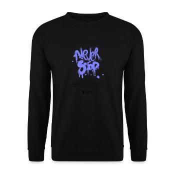 Purple Illustrative Streetwear T shirt Design - Unisex Pullover - Schwarz - Vorne - Alina (178cm) & Michal (187cm)