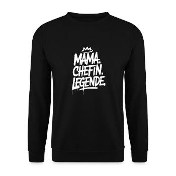 Mama Chefin - Unisex Pullover - Schwarz - Vorne - Alina (178cm) & Michal (187cm)