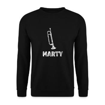 Marty as brass band music - Unisex Sweatshirt - black - Front - Alina (178cm) & Michal (187cm)