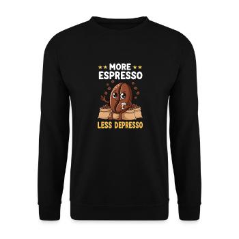Espresso More Espresso Less Depresso - Unisex Sweatshirt - black - Front - Alina (178cm) & Michal (187cm)