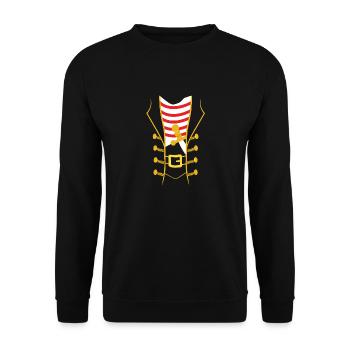 Geschenk Pirat Piratenkostüm Kostüm Piraten - Unisex Pullover - Schwarz - Vorne - Alina (178cm) & Michal (187cm)