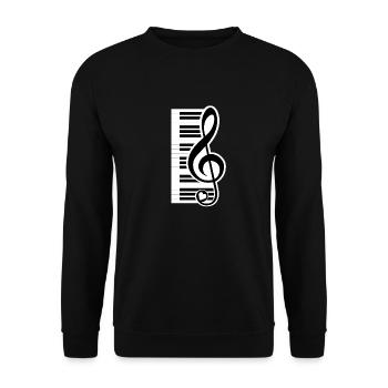 Klavierlover - piano with treble clef - Unisex Sweatshirt - black - Front - Alina (178cm) & Michal (187cm)