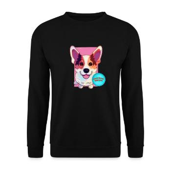 Best Corgi Mum - Unisex Sweatshirt - black - Front - Alina (178cm) & Michal (187cm)