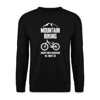 Downhill Biker MTB Geschenk - Unisex Pullover - Schwarz - Vorne - Alina (178cm) & Michal (187cm)