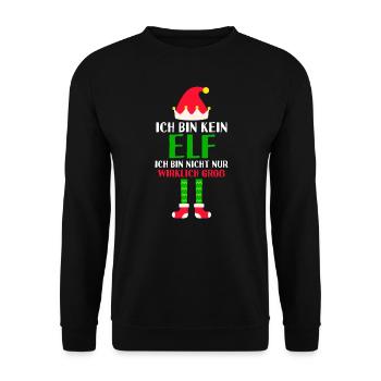 Weihnachten Elf Weihnachten Elf Geschenk - Unisex Pullover - Schwarz - Vorne - Alina (178cm) & Michal (187cm)