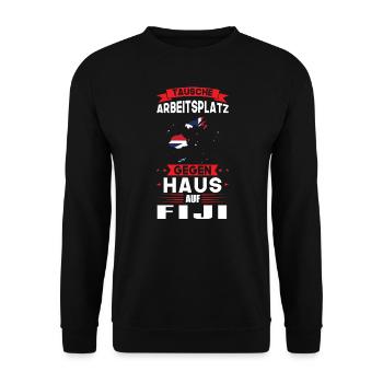 Fiji Flagge Fidschianisch Geschenk - Unisex Pullover - Schwarz - Vorne - Alina (178cm) & Michal (187cm)