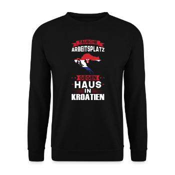 Kroatien Flagge Kroatisch Geschenk - Unisex Pullover - Schwarz - Vorne - Alina (178cm) & Michal (187cm)