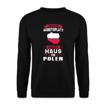 Polen Flagge Poland Geschenk - Unisex Pullover - Schwarz - Vorne - Alina (178cm) & Michal (187cm)