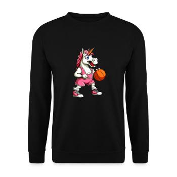 Unicorns Basketball - Unisex Sweatshirt - black - Front - Alina (178cm) & Michal (187cm)