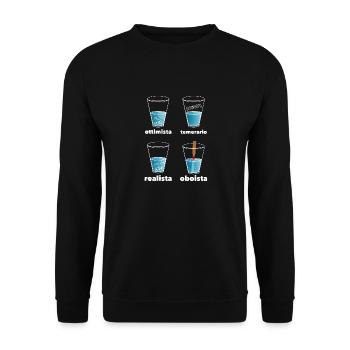 Vetro con acqua - oboista - Unisex Sweatshirt - black - Front - Alina (178cm) & Michal (187cm)
