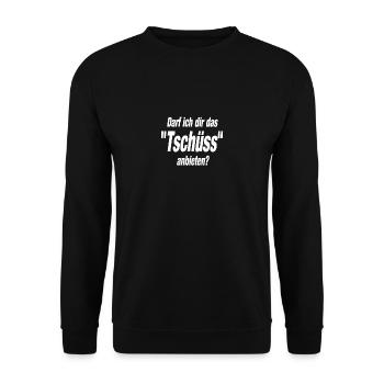 May I offer you the "bye"? Gift - Unisex Sweatshirt - black - Front - Alina (178cm) & Michal (187cm)