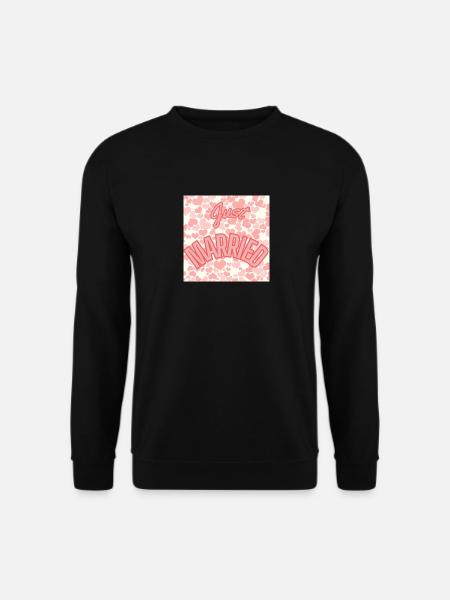 JUST MARRIED,VIVE LES MARIES,EVJF,SAINT VALENTIN - Sweat-shirt Unisexe - noir