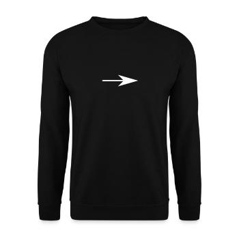 Pfeil nach rechts - Unisex Pullover - Schwarz - Vorne - Alina (178cm) & Michal (187cm)