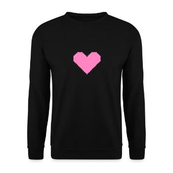 Pixel coeur rose - Sweat-shirt Unisexe - noir - Devant - Alina (178cm) & Michal (187cm)