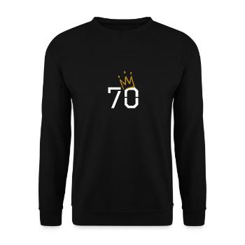 70th Birthday - Unisex Sweatshirt - black - Front - Alina (178cm) & Michal (187cm)