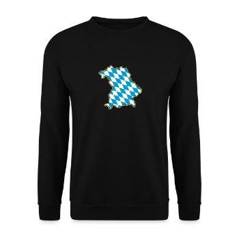Du Land der Bayern - Unsere Heimat, unser Stolz - Unisex Pullover - Schwarz - Vorne - Alina (178cm) & Michal (187cm)