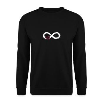 Unendlich Liebe Symbol mit Herz - Unisex Pullover - Schwarz - Vorne - Alina (178cm) & Michal (187cm)