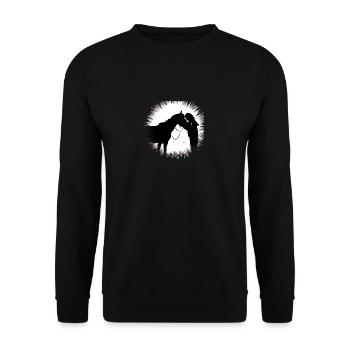 Cheval - Sweat-shirt Unisexe - noir - Devant - Alina (178cm) & Michal (187cm)