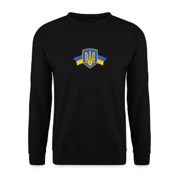 Ukraine Schild - Unisex Pullover - Schwarz - Vorne - Alina (178cm) & Michal (187cm)