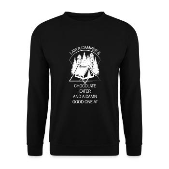 Zelt Camping Camper Pfadfinder Biwakieren - Unisex Pullover - Schwarz - Vorne - Alina (178cm) & Michal (187cm)