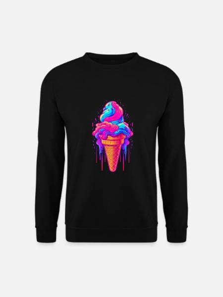 Retro Eiscream Eis Waffeleis für eine Eis - Unisex Pullover - Schwarz