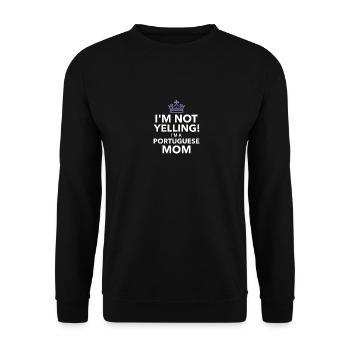 Womens Funny Portuguese Yelling Mom design - Wife - Unisex Sweatshirt - black - Front - Alina (178cm) & Michal (187cm)