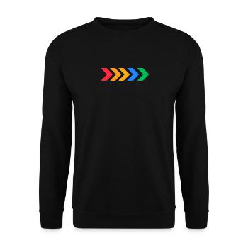 Colorful Arrows – Progress in Five Colors - Unisex Sweatshirt - black - Front - Alina (178cm) & Michal (187cm)