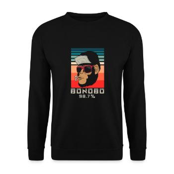 Lustiges Affe Schimpanse DNA - Unisex Pullover - Schwarz - Vorne - Alina (178cm) & Michal (187cm)