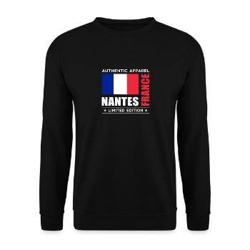 Nantes - Sweat-shirt Unisexe - noir - Devant - Alina (178cm) & Michal (187cm)
