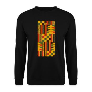 T-Shirt Wachs Afrikanisch - Unisex Pullover - Schwarz - Vorne - Alina (178cm) & Michal (187cm)