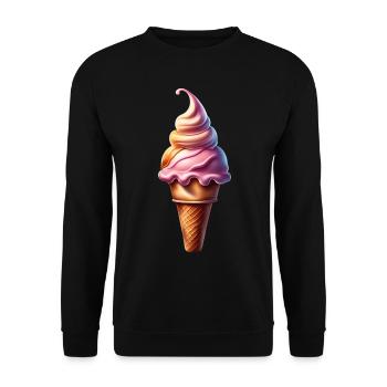 Cornet de glace mignon - Sweat-shirt Unisexe - noir - Devant - Alina (178cm) & Michal (187cm)