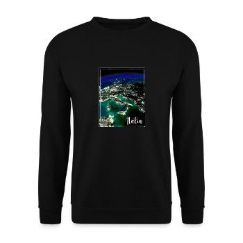 italia,italy,land,lights,boots,space, - Unisex Sweatshirt - black - Front - Alina (178cm) & Michal (187cm)